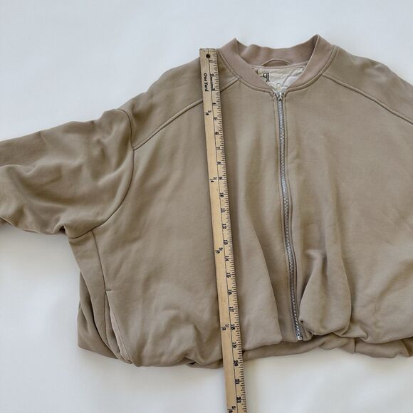 Anthropologie Pilcro Bubble Bomber Jacket XS Oversize Beige Full Zip $138 - Picture 8 of 10